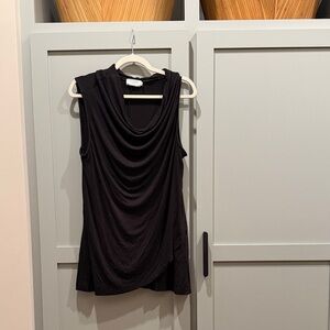 Simply Vera Vera Wang Black Drape Sleeveless Blouse